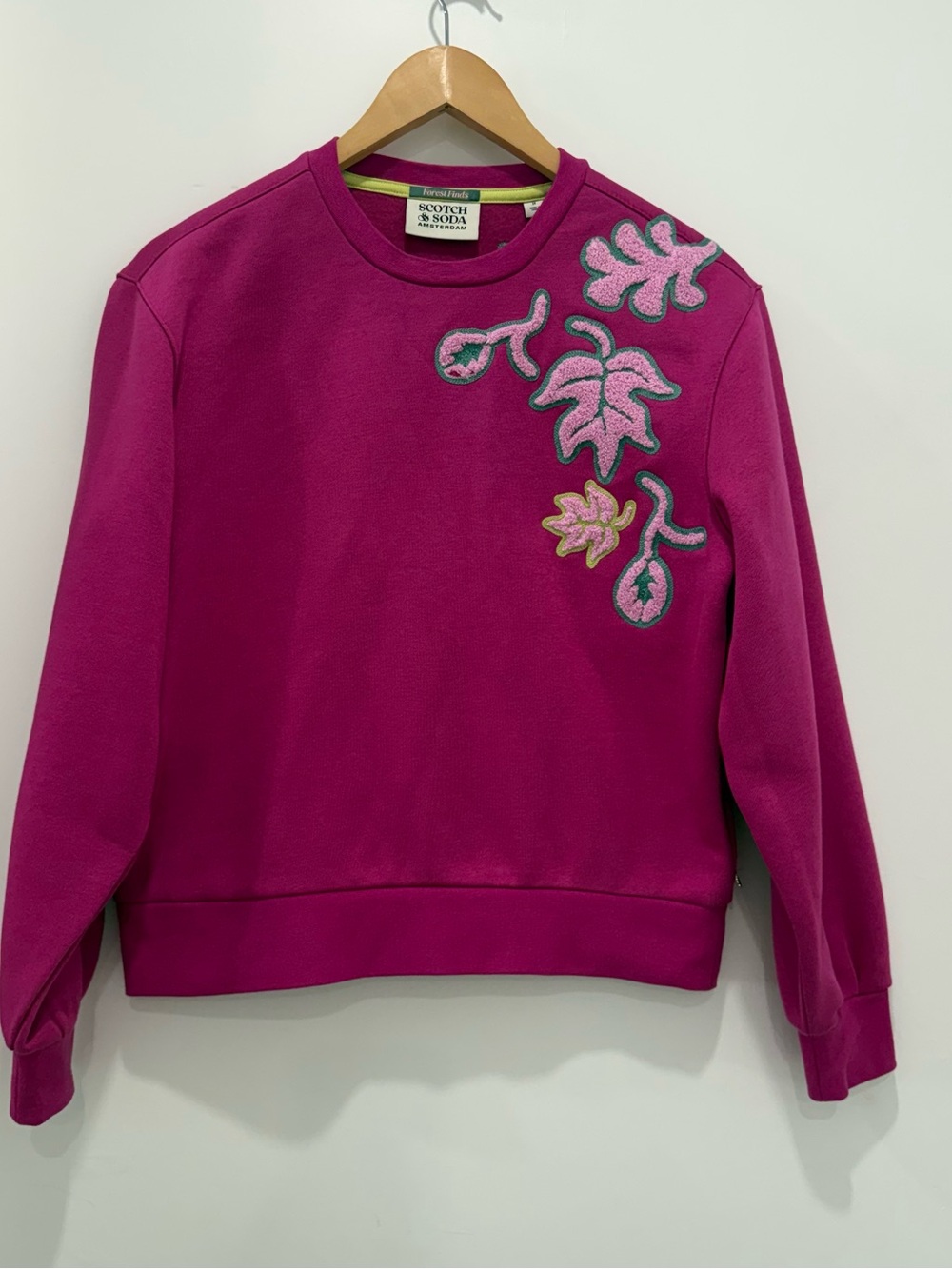 Scotch & Soda Girls 14 Fuchsia Pink Floral Forest Finds Sweatshirt Women XS